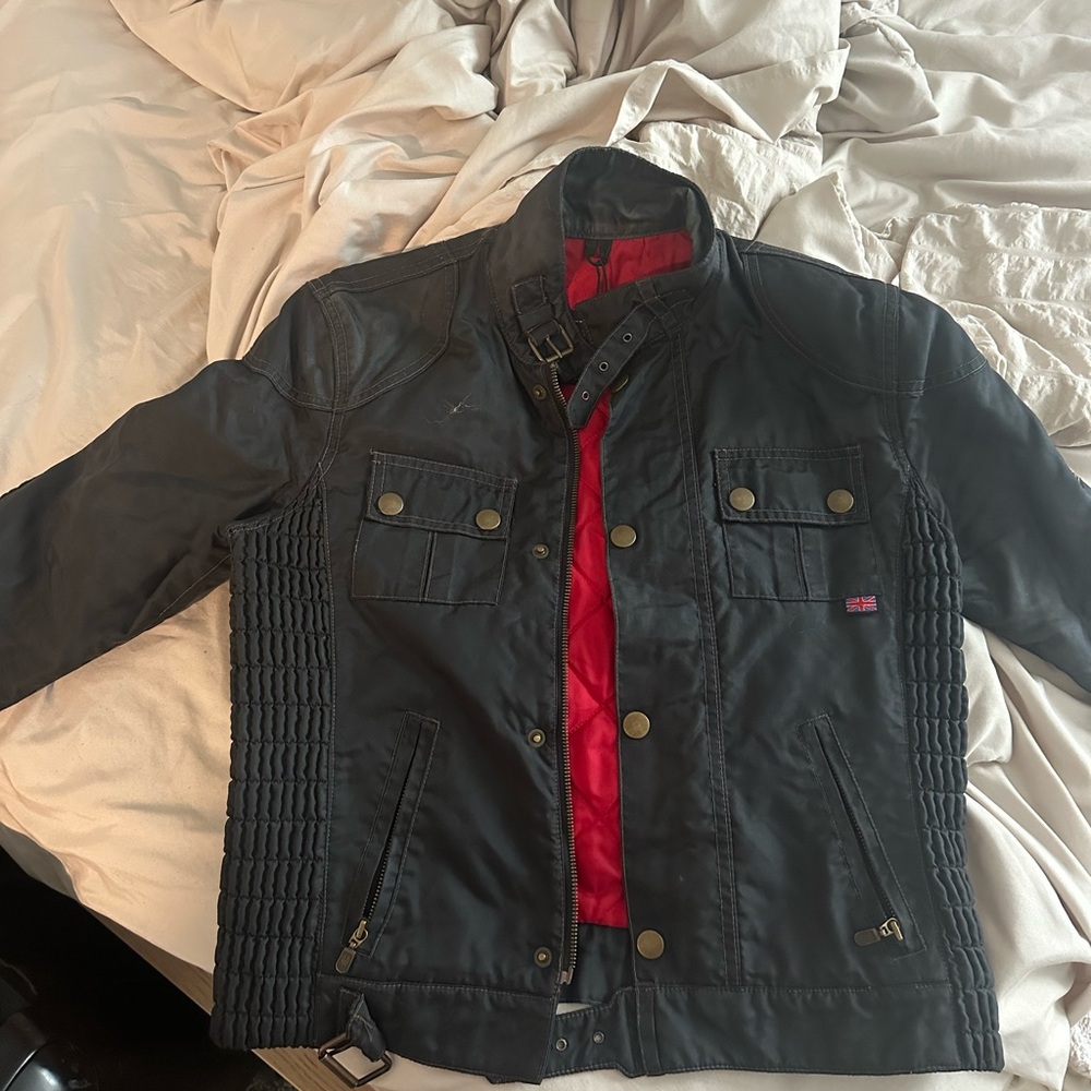 Belstaff Black Jacket with Red Interior
